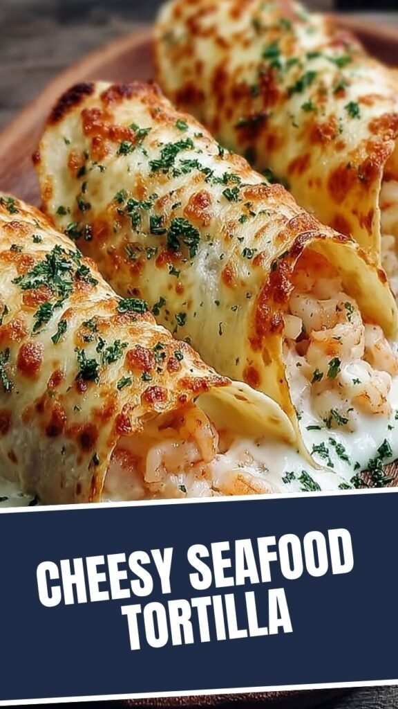 Cheesy seafood tortilla bombs, golden brown and perfectly cooked, arranged on a serving platter.