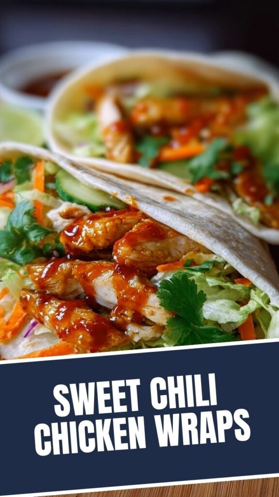Delicious sweet chili chicken wraps ready to eat