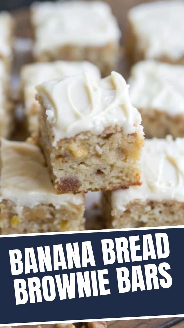 Banana bread brownie bars with fudgy texture