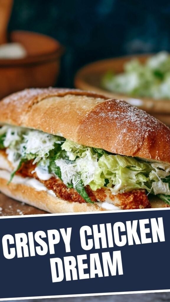 A freshly prepared chicken Caesar sandwich with crisp lettuce