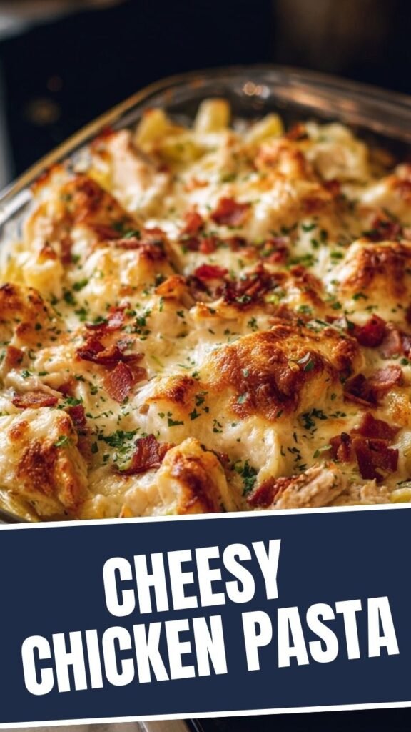 A bubbling crazy good casserole fresh from the oven, served in a ceramic dish.