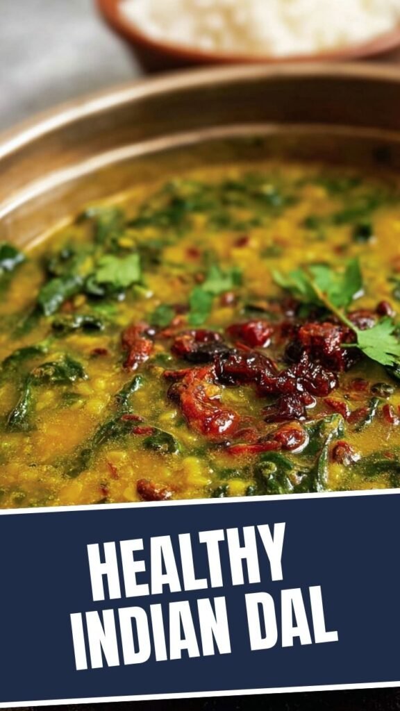 A steaming bowl of freshly prepared Dal Palak, showcasing the vibrant green spinach.