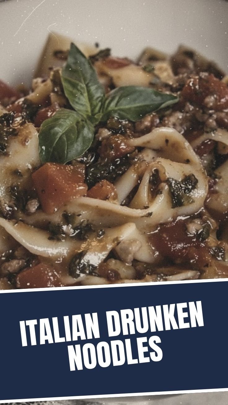 Italian Drunken Noodles plated