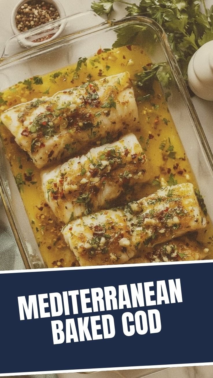 Mediterranean Baked Cod with herbs
