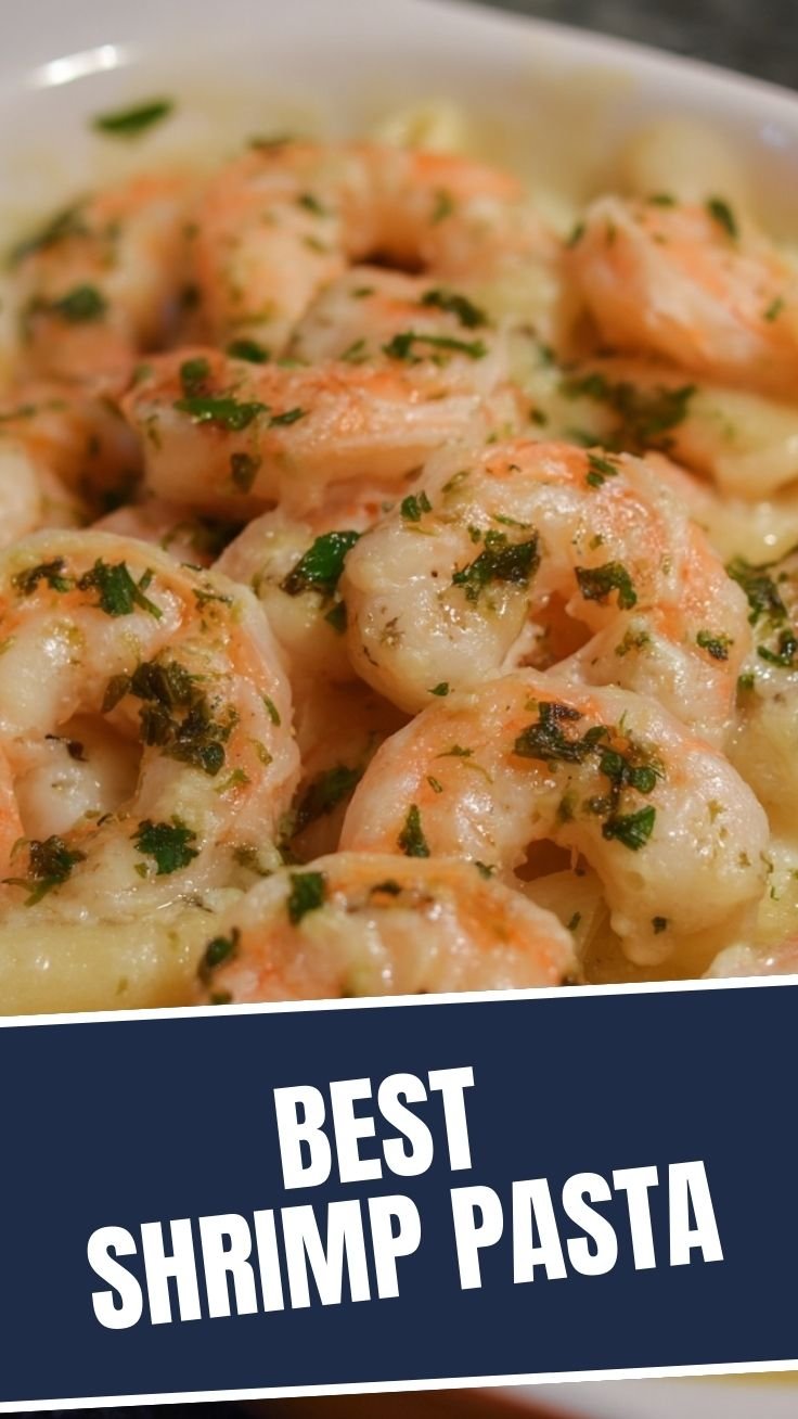 Shrimp Scampi Pasta Bake in Skillet