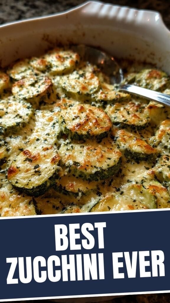 Golden-brown baked Parmesan zucchini slices on a serving platter.