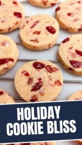 Delicious cherry almond shortbread cookies beautifully arranged on a serving plate.