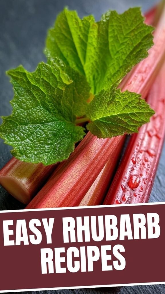 A collection of easy rhubarb recipes displayed beautifully, perfect for quick meal preparation.