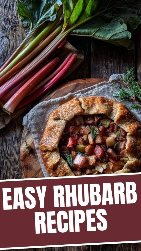 Collection of easy rhubarb recipes displayed beautifully