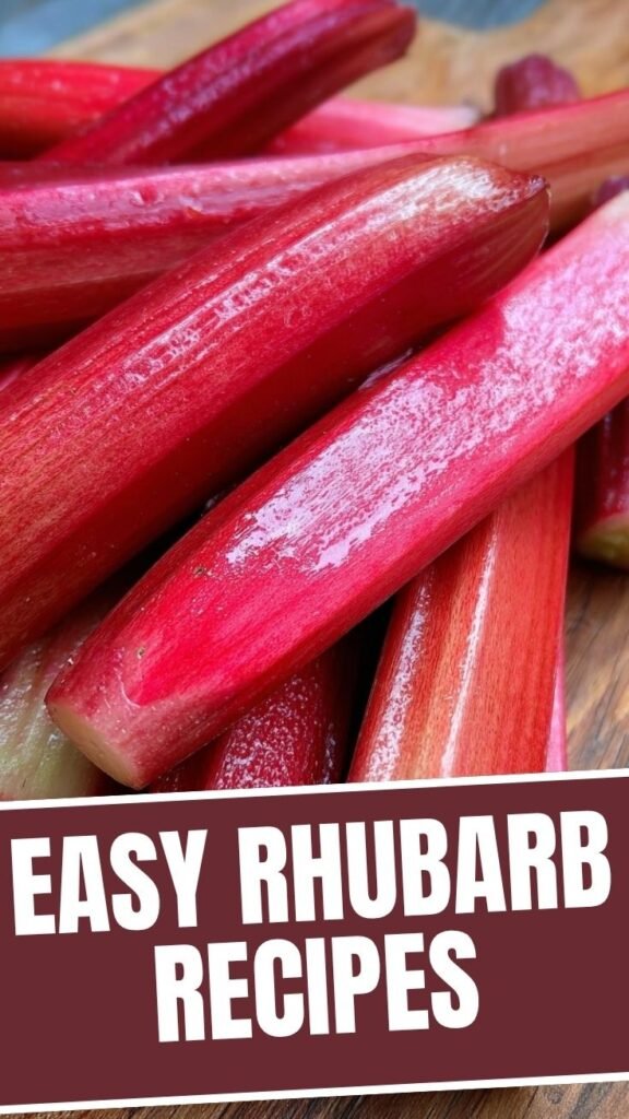 A collection of ingredients for easy rhubarb recipes
