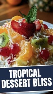 A vibrant Hawaiian cheesecake salad in a glass bowl