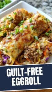 A serving of savory low carb egg roll in a bowl, ready to eat.