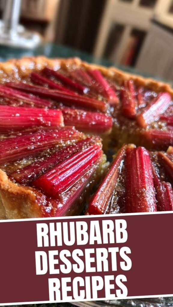 An assortment of delicious rhubarb desserts recipes, showcasing various textures and forms.