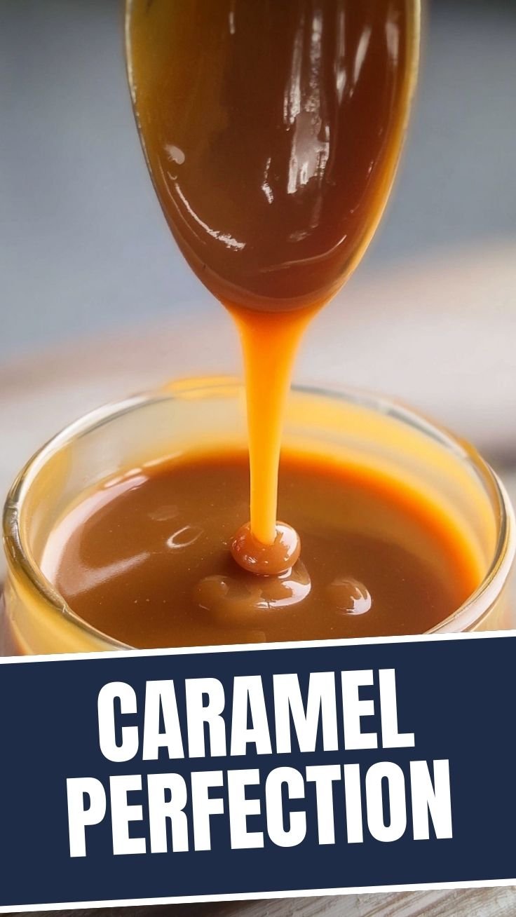 Caramel sauce on spoon