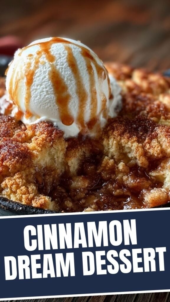 A freshly baked Snickerdoodle Cobbler in a rustic dish, warm and inviting.