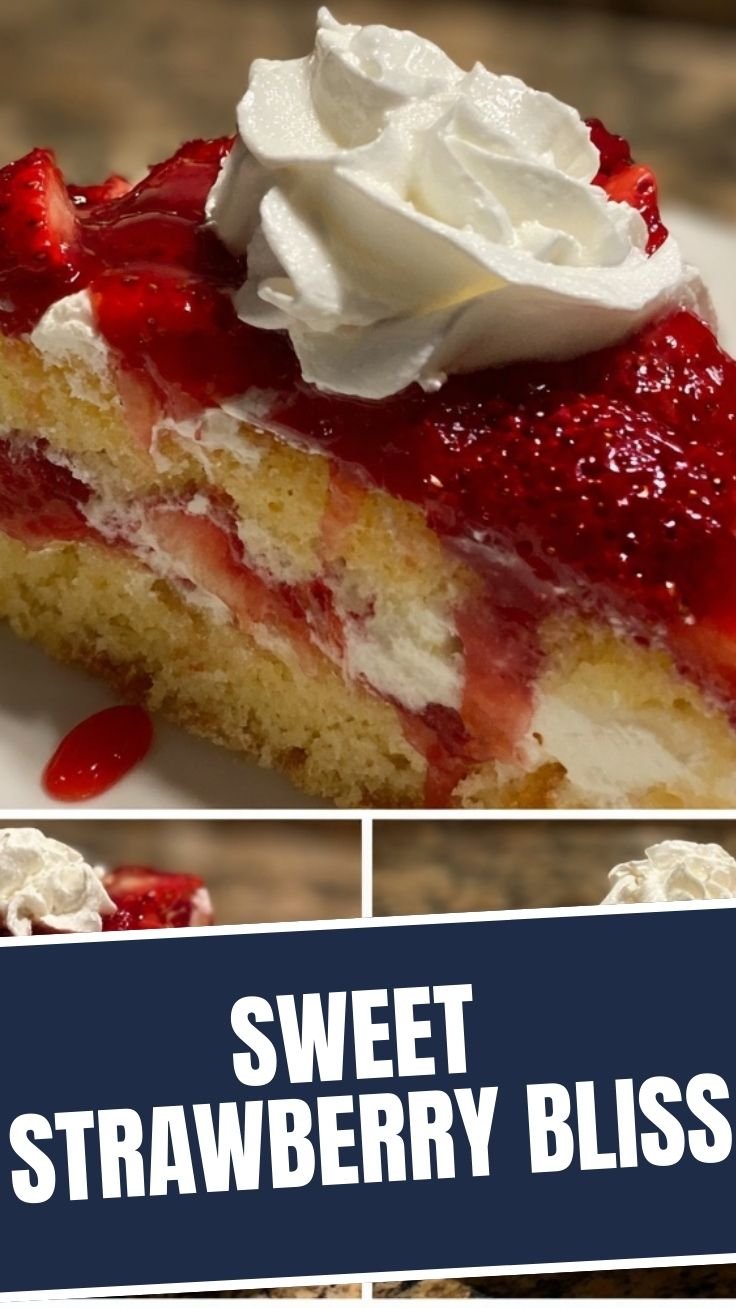 A vibrant Strawberry Earthquake Cake with a rich cream cheese swirl.