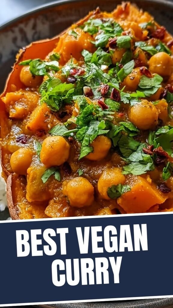 A vibrant dish featuring sweet potato and chickpea with fresh herbs