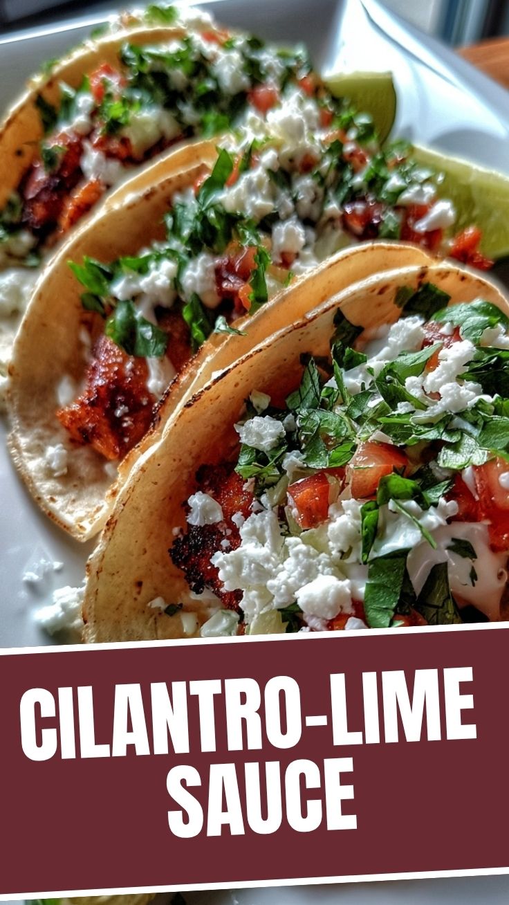 Three freshly prepared fish tacos with a vibrant coleslaw and sauce on a white plate.