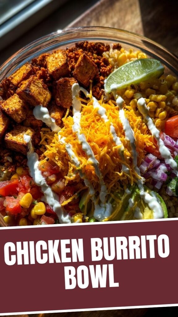 A vibrant and fresh burrito bowl, packed with colorful ingredients