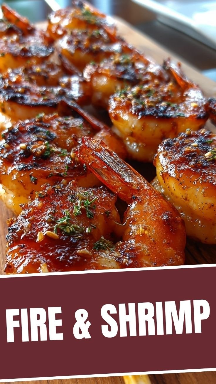 Grilled shrimp skewers on a platter