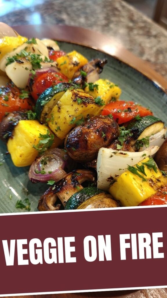 Assorted grilled veggie kabobs with colorful vegetables like bell peppers, zucchini, and cherry tomatoes