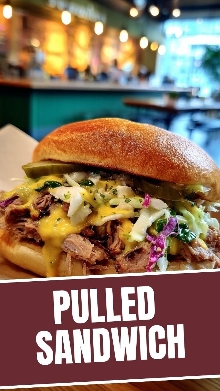 Pulled pork sandwich with coleslaw