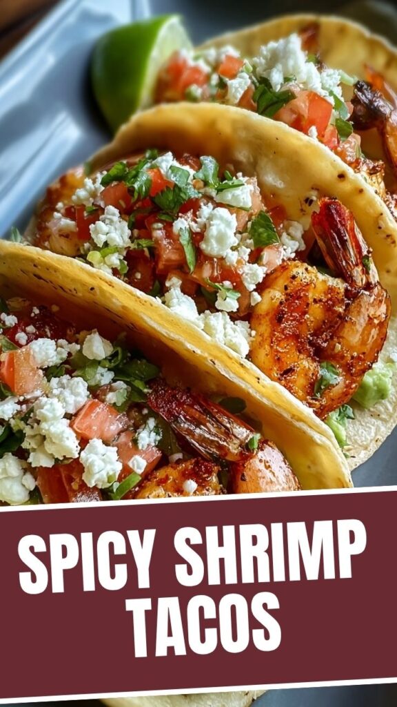 A close-up of a perfectly prepared shrimp taco with fresh toppings