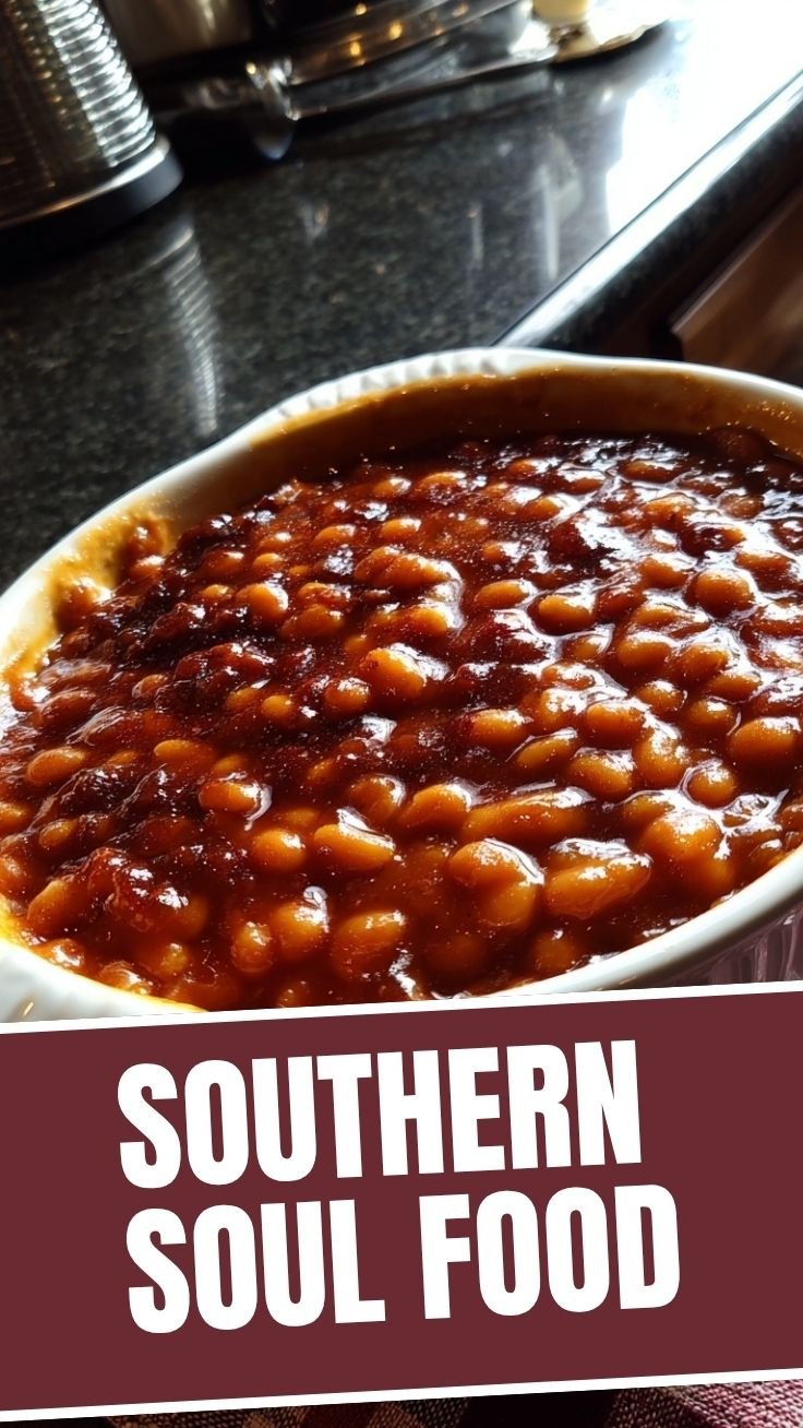 Southern baked beans in a bowl