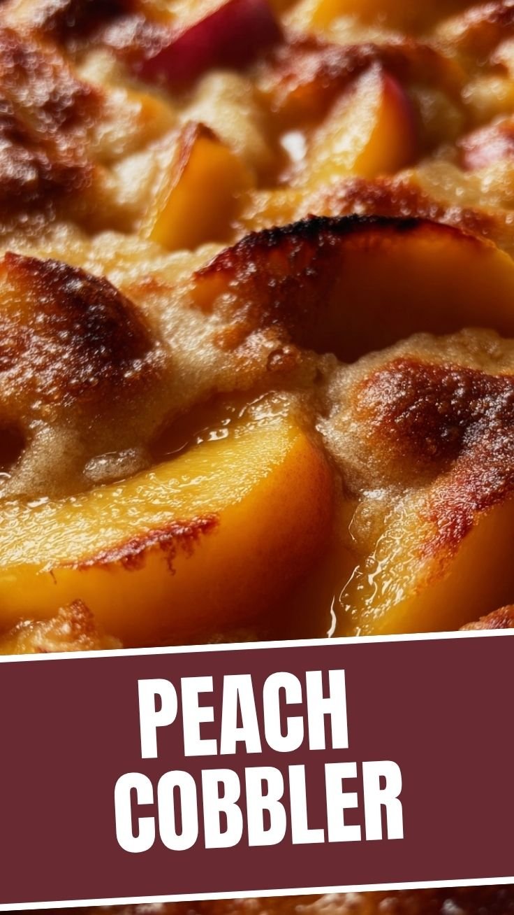 Peach Cobbler in Baking Dish