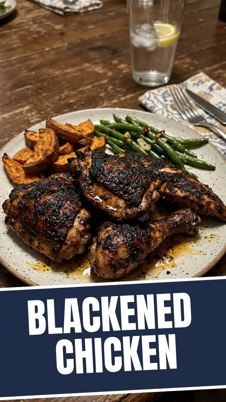 Blackened chicken preparation