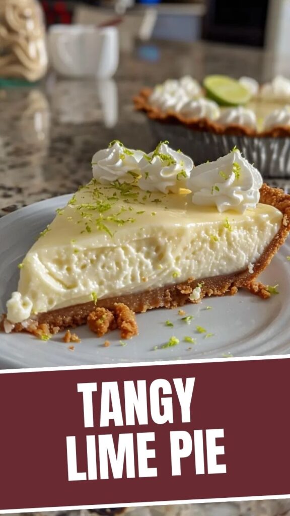 A full, freshly baked Key Lime Pie with a golden-brown crust.