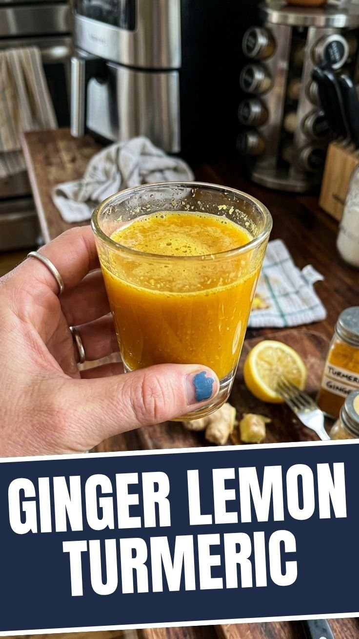 Ginger Lemon Turmeric Shot preparation