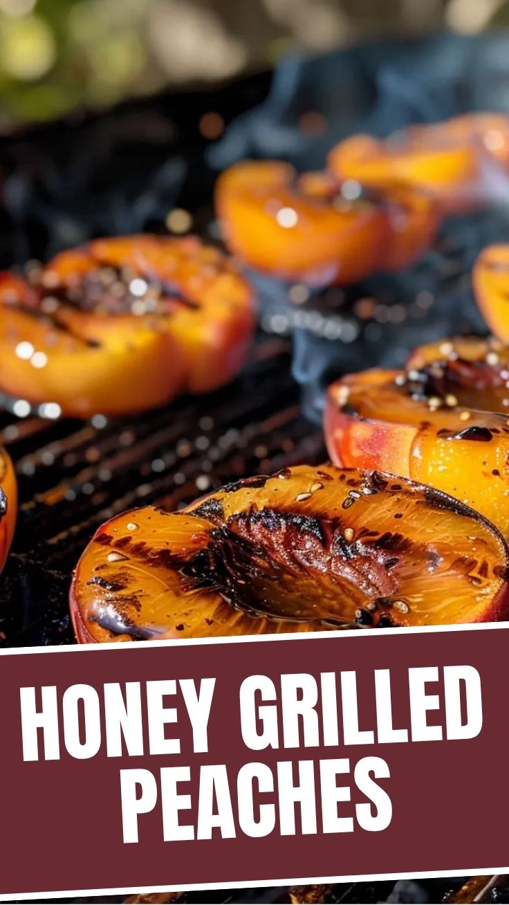 Grilled peaches drizzled generously with golden honey