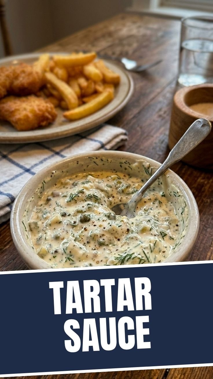 Homemade tartar sauce in a bowl