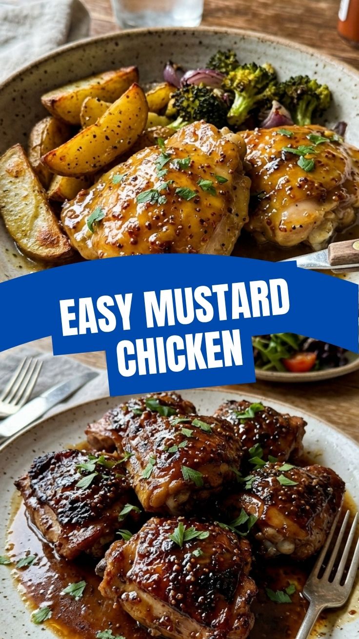 Picture of a perfectly glazed honey mustard chicken dish