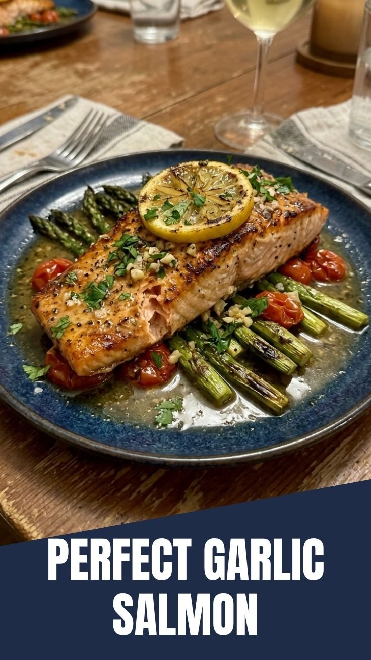 Lemon garlic salmon fillets with butter sauce