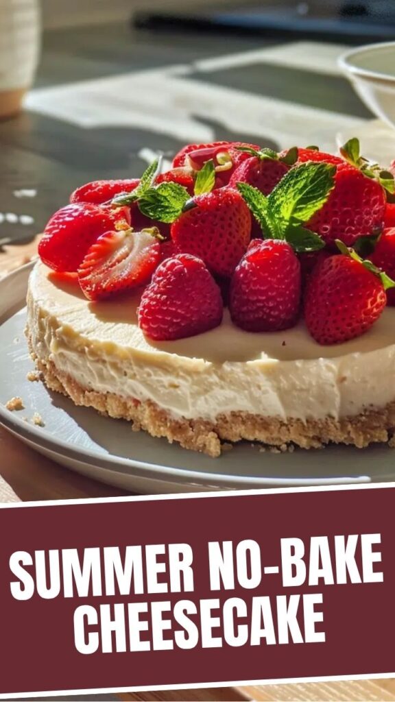 A refreshing no-bake cheesecake, perfect for a summer dessert.