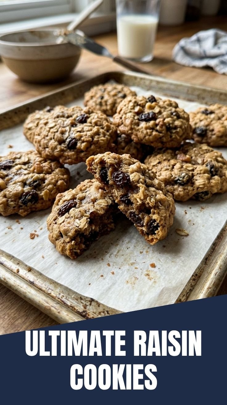 Fresh oatmeal raisin cookies on a plate