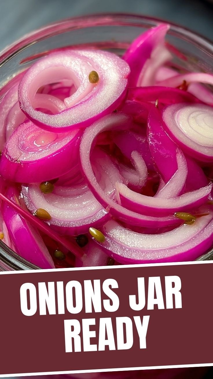 Pickled Red Onions in Jar