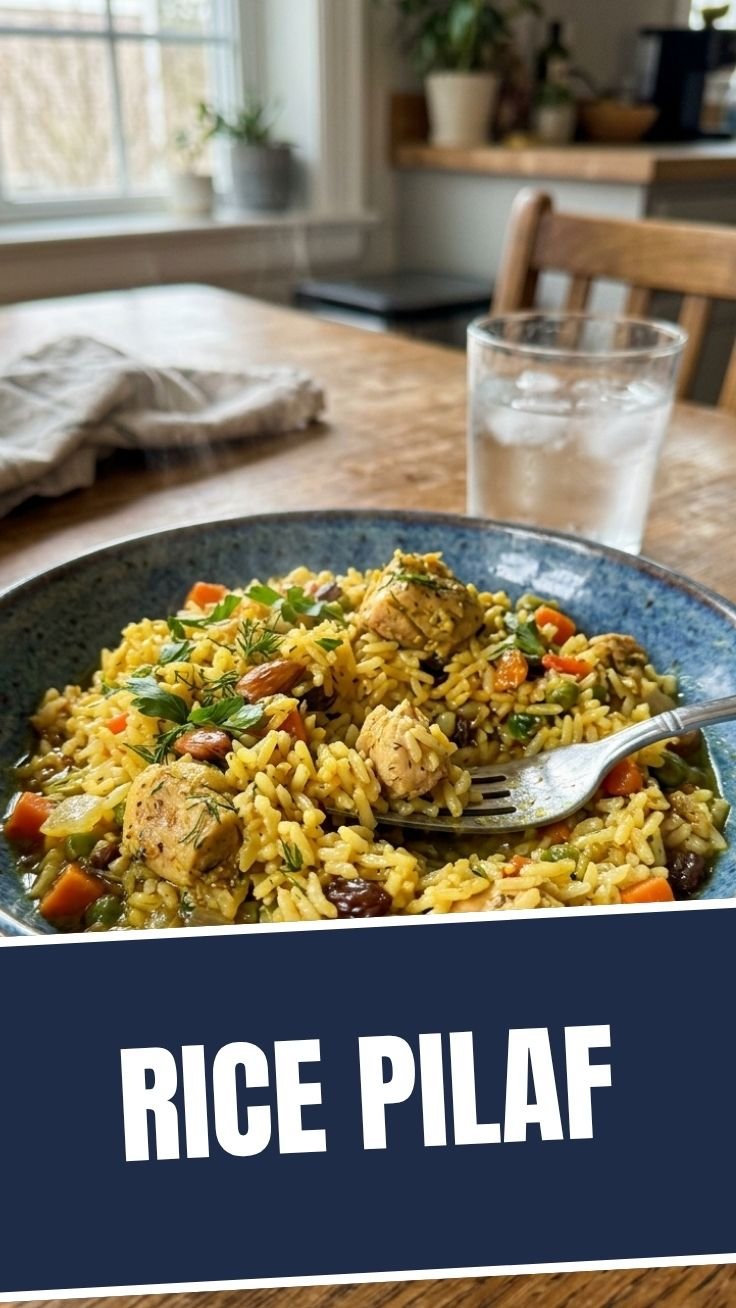 Golden rice pilaf with herbs
