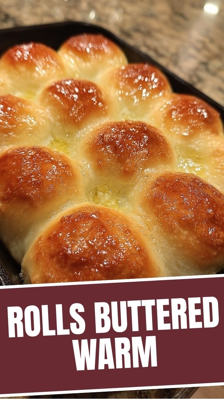 Soft dinner rolls with golden tops