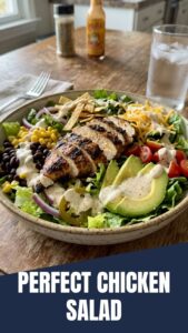 A vibrant Southwest Chicken Salad with grilled corn and black beans.