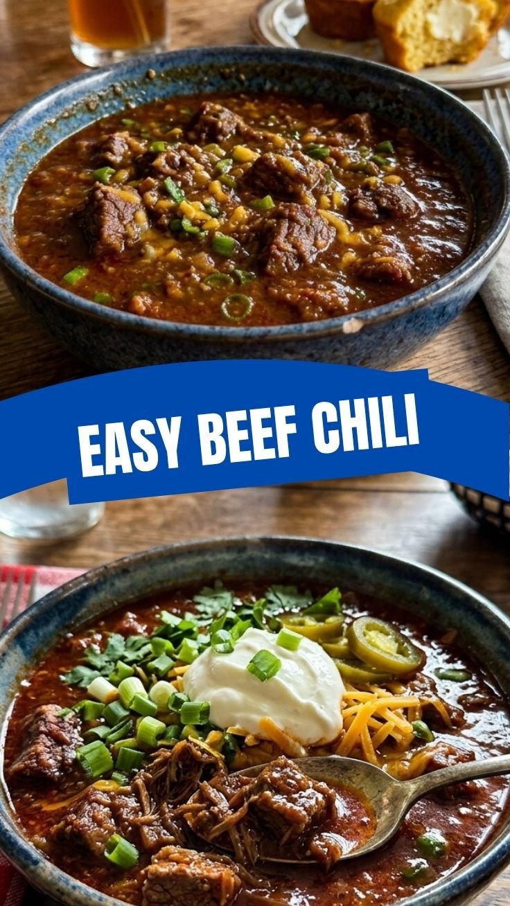A steaming bowl of Texas Beef Chili topped with shredded cheese and cilantro