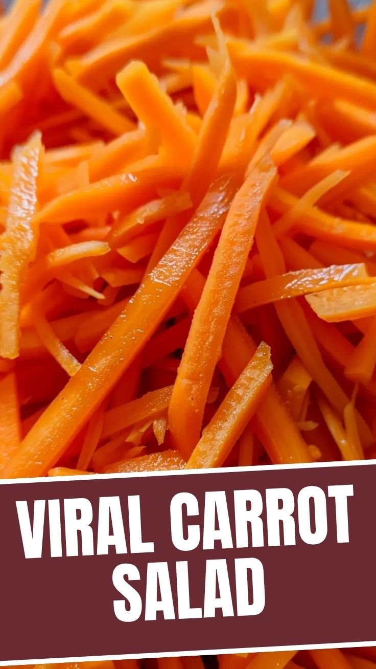 Viral Carrot Salad in a bowl with fresh herbs