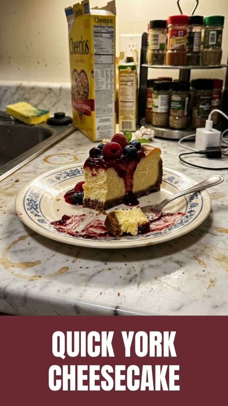 Authentic New York Cheesecake with golden top and smooth texture