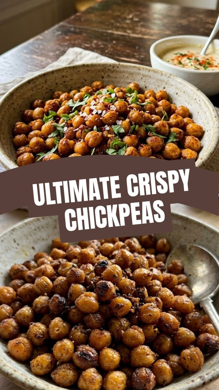 Crispy roasted chickpeas in a bowl