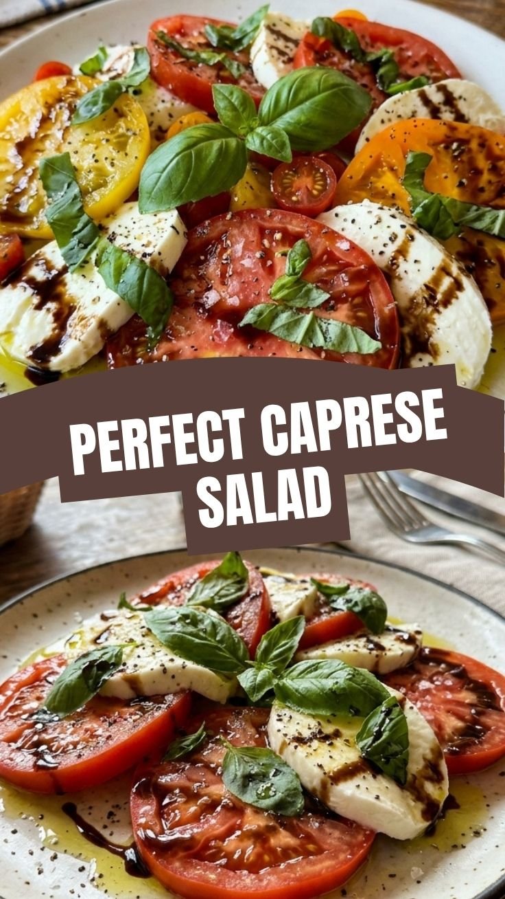 Fresh Caprese Salad with tomatoes, mozzarella, and basil