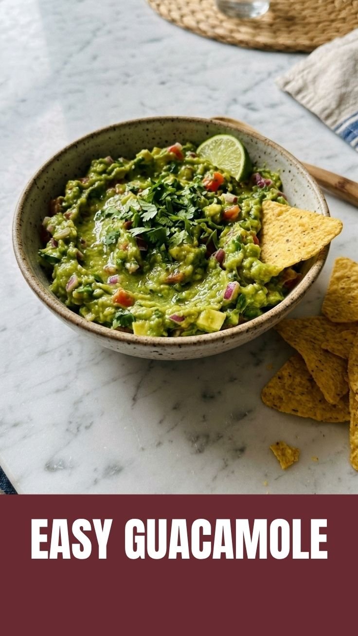 Fresh guacamole dip in a bowl