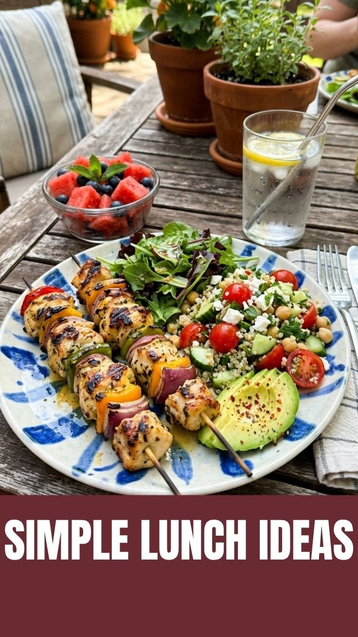 A vibrant Mediterranean quinoa bowl with chickpeas and fresh vegetables