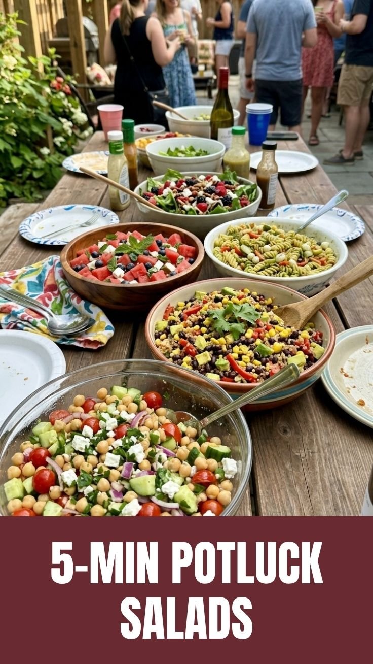 Healthy summer potluck salads with cucumbers and dill